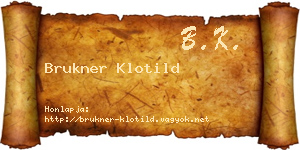 Brukner Klotild névjegykártya